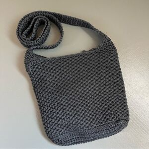 Warren Reed Woven Crochet Navy Blue Bag Long Strap